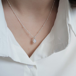 925純銀 蛋白石 細麻花邊 爪鑲 項鍊 (2種鍊型可選) 免費送禮包裝 第6張的照片