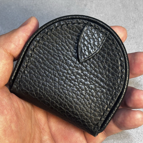 馬蹄型ケース ドラーロ イタリアンレザー レザークラフト　ハンドメイド 馬蹄型コインケース 本革 ドラーロ ブラック｜イタリアンレザー 小銭