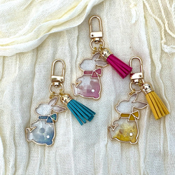 ねこのねがい＊誕生石チャーム】猫モチーフの天然石入りレジン