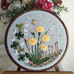 受注生産】☆2色から選べる高級木製フレーム付き 刺繍フレーム ブルー