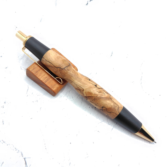 栃と黒檀の木軸ボールペン 4枚目の画像
