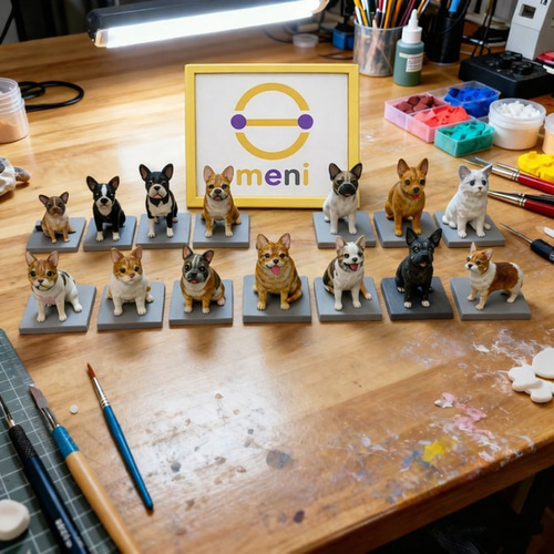 写真から作るペットフィギュア｜うちの子の一瞬を残す記念品 彫刻 meni