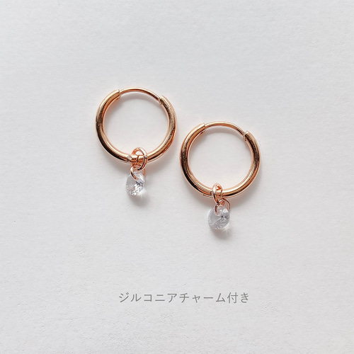 春の新作 】桜 花びら フープピアス 金属アレルギー対応 ピアス
