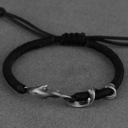 深海 魚モチーフ ブレスレット 足銀999 ハンドメイド シルバー 刻印可