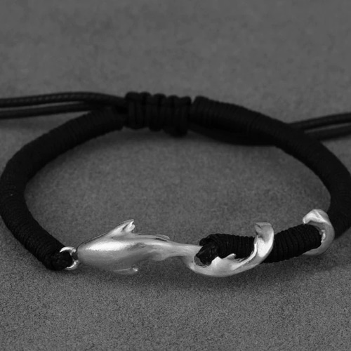 深海 魚モチーフ ブレスレット 足銀999 ハンドメイド シルバー 刻印可