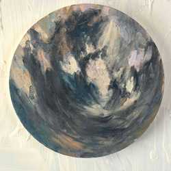 原画 油彩画「近所の風景 高速と空」絵画・サムホールサイズ（16×23