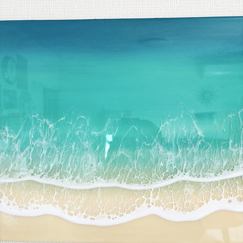 セミオーダー 80cm×30cm 海アート 選べる3つの海 レジンアート 深呼吸