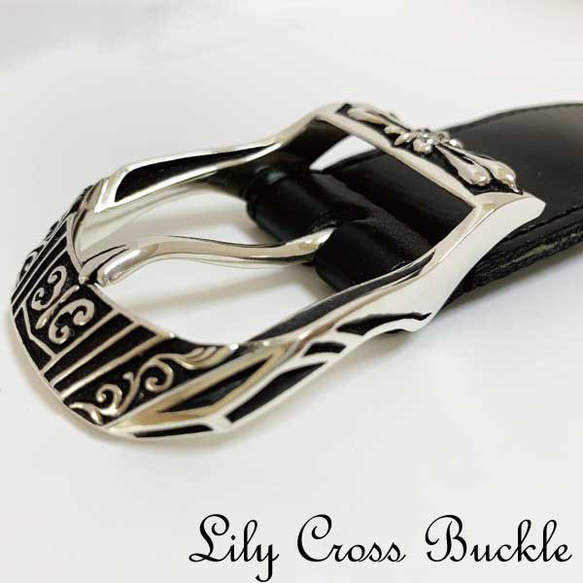 Lily Cross》シルバーバックル｜silver925・百合クロス・アラベスク