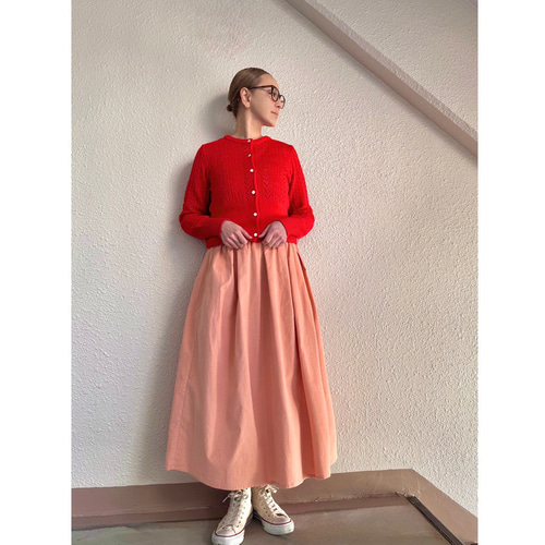 作家RATAさん M〜3Lふんわり広がる大人スカート コーデュロイブルー RATA❤️長さ選べる❤️柔らかコーデュロイ❤️スッキリ腰回り