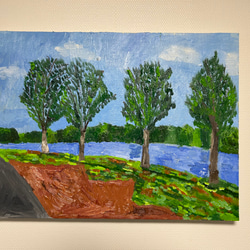 湖、昭和記念公園 絵画 油絵 原画一点物 絵画 石黒 静 通販 20546070