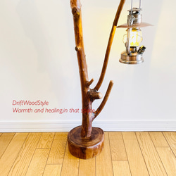 枝が斜めに伸びる流木スタンド ランタンやエアプラントを飾れる置物 N118 6枚目の画像