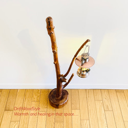 枝が斜めに伸びる流木スタンド ランタンやエアプラントを飾れる置物 N118 4枚目の画像