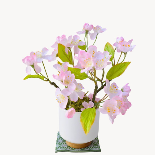 桜アレンジメント 造花 桜盆栽風 春インテリア 和モダン コンパクト 桜