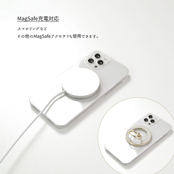 MagSafe対応 MagCatch®【 シュリンクレザー×クリア 】スタンド型カードケース・ケースセット NS02K 7枚目の画像