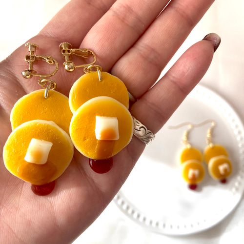 メープルシロップ】パンケーキ♡ ピアスorイヤリング 食品サンプル