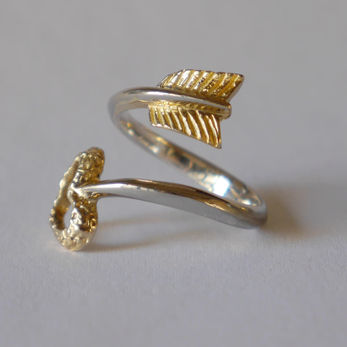 Love arrow ring（sv*K18GP）ハートの矢☆リング 指輪・リング Argent