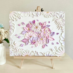 花鏡の波紋」25㎝【初回限定価格】花のテクスチャーアート 玄関