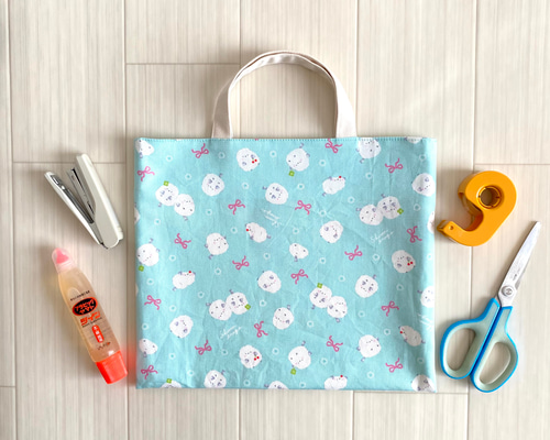 シマエナガ お道具袋 タテ25cm×ヨコ30cm 小さめレッスンバッグ 文房具