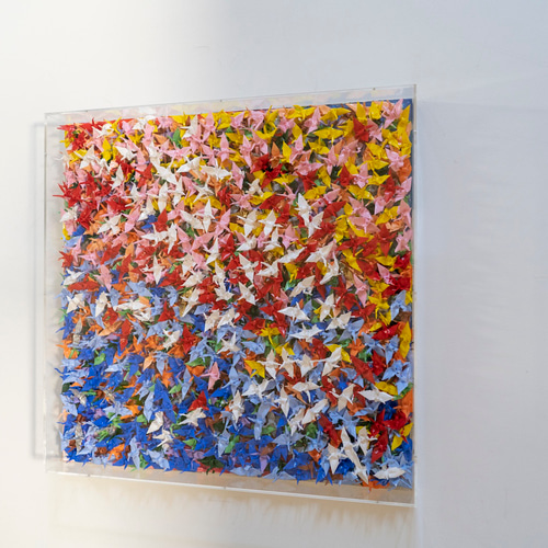 UNTITLED No,18 (千 Sen) / 千羽鶴の抽象画シリーズ 現代アート作品