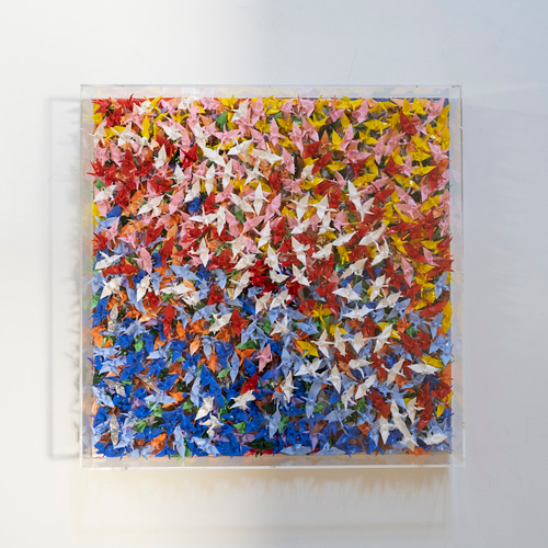 UNTITLED No,18 (千 Sen) / 千羽鶴の抽象画シリーズ 現代アート作品