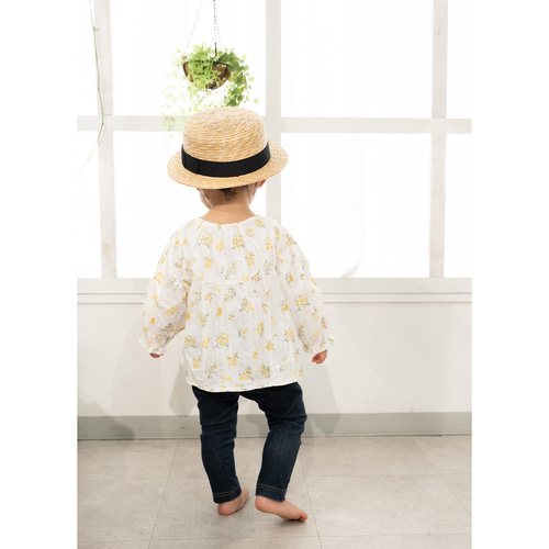 マラン Marin つば短 カンカン 麦わら帽子 子供・キッズ用 52cm