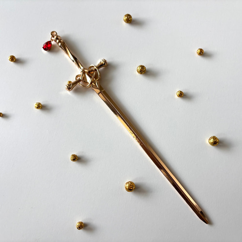 かんざし 剣の簪 ゴールド 武器 一本簪 洋風 シンプル 普段使い 成人式