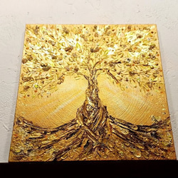 「未來樹」開運絵画　波動絵　一点物　手描き　額付き 受注生産☆風水波動絵画＊幻の虹色鳳凰～最大エネルギーの輪と8芒星