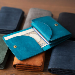 chi.wata small wallet シボ革 EC限定 small wallet 【シボ革/ブラック 三つ折り財布 chi.wata 通販