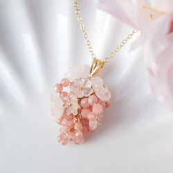 桜を纏う」天然石 ピアス イヤリング モルガナイト インカローズ 4月