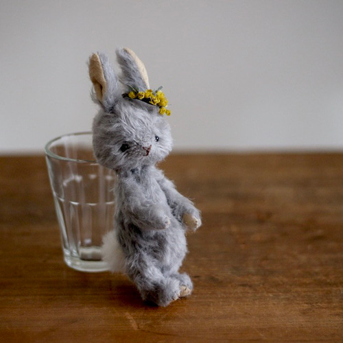 作家様　うさぎぬいぐるみ　花の冠付き 現品販売】LUCKY DEER NAI 「おやすみ兎：秘密の花園」 ぬいぐるみ