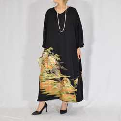 淡いフローラル柄が美しい着物リメイクブルゾン 絹ジャケット 3XL