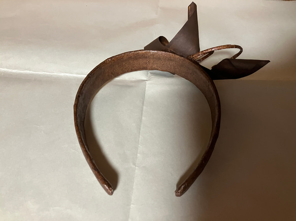 柿渋和紙で作ったカチューシャ 2枚目の画像