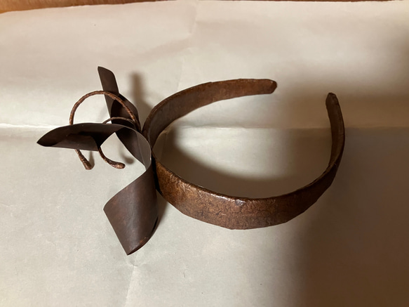 柿渋和紙で作ったカチューシャ 4枚目の画像