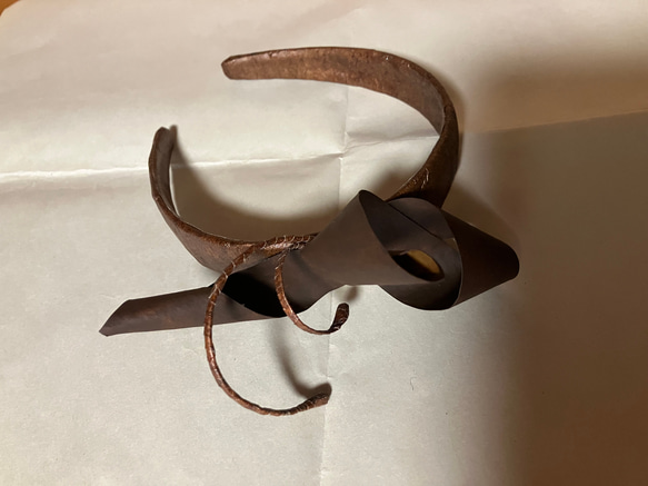 柿渋和紙で作ったカチューシャ 1枚目の画像