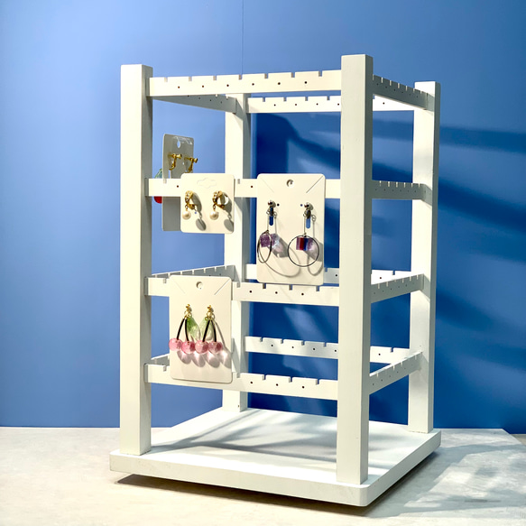 回転式アクセサリーディスプレイ / ピアス・イヤリング展示 / 省