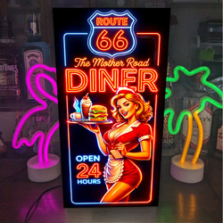 オーダー無料】ルート66 ダイナー ピンナップガール カフェ レトロ