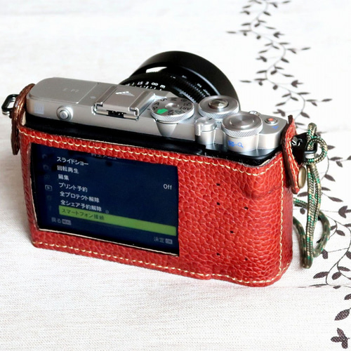 オリンパス Pen E-P7用 カメラケース 本革ハンドメイド ブラウン #214