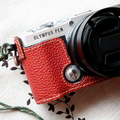 オリンパス Pen E-P7用 カメラケース 本革ハンドメイド ブラウン #214