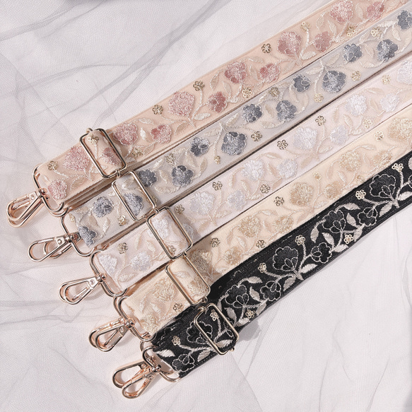 ⑅インド刺繍リボン⑅ ショルダーストラップ チューリップ柄 携帯