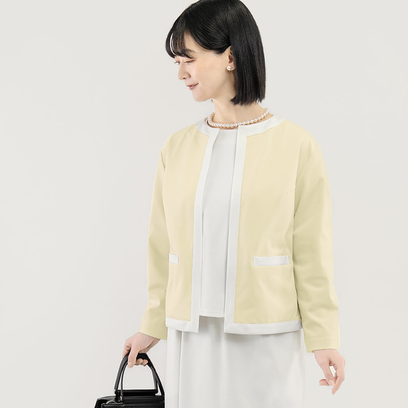 楽なのにきちんと見える｜洗えるジャケット バイカラー ブルー｜通勤・オフィス・お出かけ｜CORALIE-2JK-BU 10枚目の画像