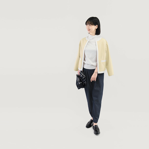 楽なのにきちんと見える｜洗えるジャケット バイカラー ブルー｜通勤・オフィス・お出かけ｜CORALIE-2JK-BU 9枚目の画像
