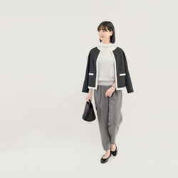 楽なのにきちんと見える｜洗えるジャケット バイカラー ブルー｜通勤・オフィス・お出かけ｜CORALIE-2JK-BU 18枚目の画像