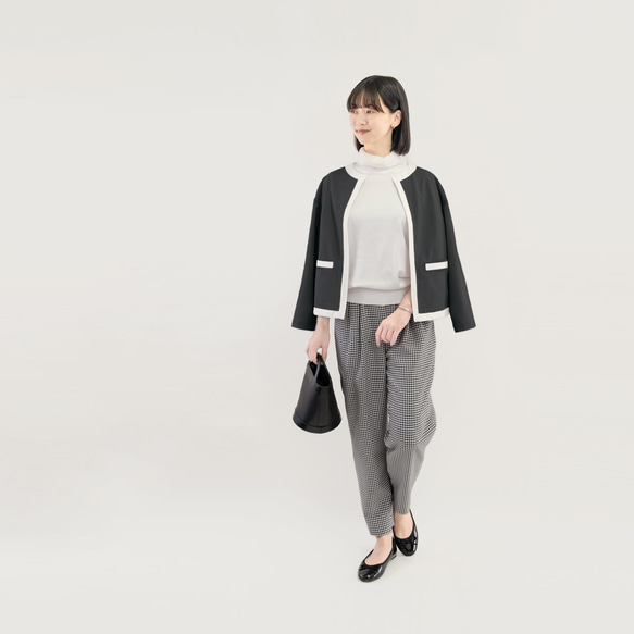 楽なのにきちんと見える｜洗えるジャケット バイカラー ブルー｜通勤・オフィス・お出かけ｜CORALIE-2JK-BU 18枚目の画像