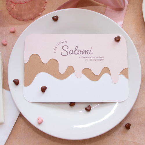 席札＋メニュー 結婚式 ウェディング チョコ風 スイーツデザイン 席次