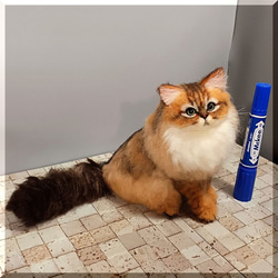 羊毛フェルト 猫 仲良し茶トラ猫さんとサバ白猫さん 茶トラ サバ白