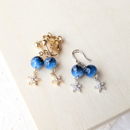 夜の空色なイヤリング/ピアス086 イヤリング・ノンホールピアス