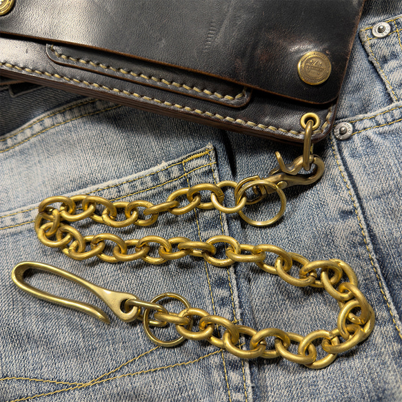 真鍮小判カンウォレットチェーン – WC05-40 キーリング MIHARU LEATHER