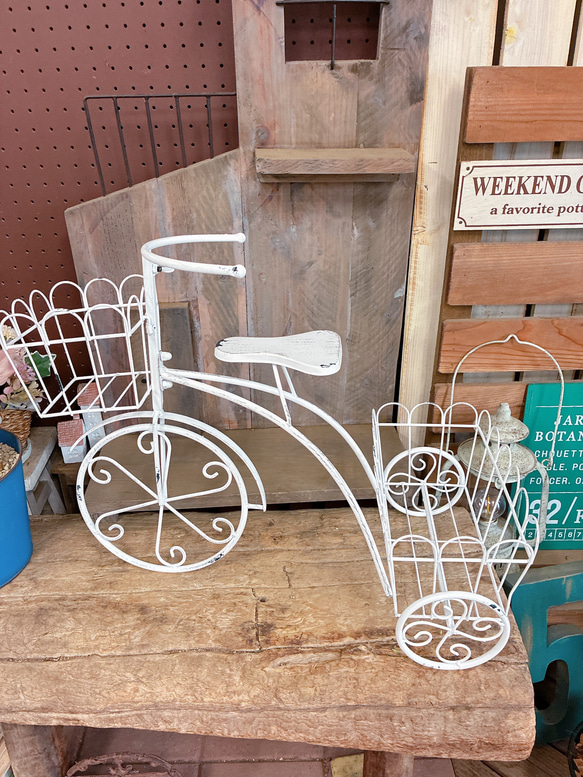 オシャレな自転車♡ホワイト系【インテリア雑貨ジャンクガーデン雑貨