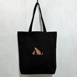 送料無料】A4サイズが入る！ 横からチラッと見る猫の刺繍 リサイクル