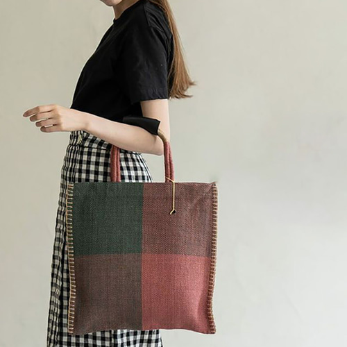 FURLA✨カゴバッグ トートバッグ A4 PC 異素材 ベージュ 本革 麻 FURLA✨